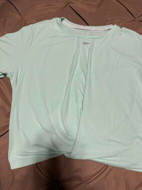Nike Women's Light Mint Twist-Front Short Sleeve Tee